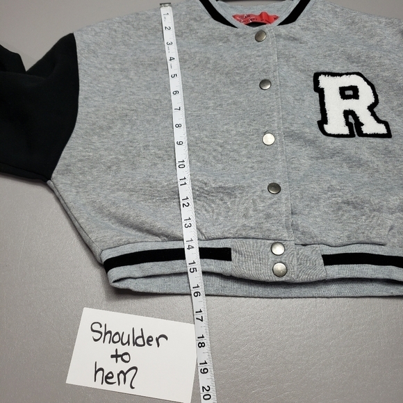 Roma concept by rosee gray and black R logo crop jacket women's size medium - Picture 6 of 10